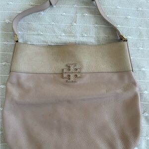 Tory Burch Two-Tone Blush & Cream Leather Shoulder Bag